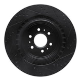 R1 Concepts 04-11 Cadillac STS Rear Left Drilled & Slotted Black Brake Rotor by R1 Concepts RNC-633-46016L