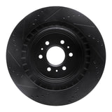 R1 Concepts 04-11 Cadillac CTS Rear Right Drilled & Slotted Black Brake Rotor