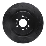 R1 Concepts 04-11 Cadillac CTS Rear Right Drilled & Slotted Black Brake Rotor