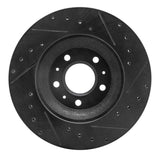 R1 Concepts 04-08 Cadillac CTS Front Left Drilled & Slotted Black Brake Rotor by R1 Concepts RNC-633-46017L