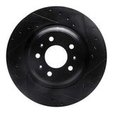 R1 Concepts 04-08 Cadillac CTS Front Right Drilled & Slotted Black Brake Rotor by R1 Concepts RNC-633-46017R