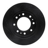 R1 Concepts 06-11 Cadillac DTS Front Right Drilled & Slotted Black Brake Rotor by R1 Concepts RNC-633-46023R