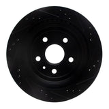 R1 Concepts 08-19 Cadillac CTS Rear Left Drilled & Slotted Black Brake Rotor by R1 Concepts RNC-633-46024L