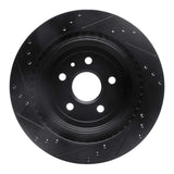 R1 Concepts 08-14 Cadillac CTS Rear Right Drilled & Slotted Black Brake Rotor by R1 Concepts RNC-633-46026R