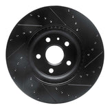 R1 Concepts 08-17 Cadillac CTS Front Left Drilled & Slotted Black Brake Rotor