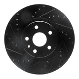 R1 Concepts 08-17 Cadillac CTS Front Left Drilled & Slotted Black Brake Rotor