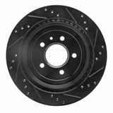 R1 Concepts 13-19 Cadillac ATS Rear Left Drilled & Slotted Black Brake Rotor by R1 Concepts RNC-633-46032L