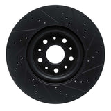 R1 Concepts 14-25 Cadillac CTS Front Left Drilled & Slotted Black Brake Rotor by R1 Concepts RNC-633-46036L