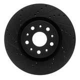 R1 Concepts 14-25 Cadillac CTS Front Left Drilled & Slotted Black Brake Rotor by R1 Concepts RNC-633-46036L