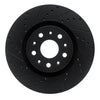 R1 Concepts 14-25 Cadillac CTS Front Left Drilled & Slotted Black Brake Rotor