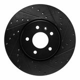 R1 Concepts 14-19 Buick CASCADA Front Right Drilled & Slotted Black Brake Rotor