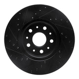 R1 Concepts 14-20 Cadillac CT6 Front Right Drilled & Slotted Black Brake Rotor by R1 Concepts RNC-633-46038R