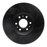 R1 Concepts 04-09 Cadillac SRX Front Left Drilled & Slotted Black Brake Rotor by R1 Concepts RNC-633-46043L