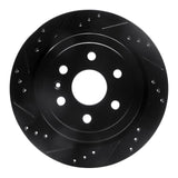 R1 Concepts 10-16 Cadillac SRX Rear Left Drilled & Slotted Black Brake Rotor by R1 Concepts RNC-633-46045L