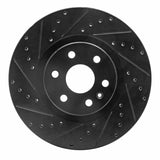 R1 Concepts 10-16 Cadillac SRX Front Left Drilled & Slotted Black Brake Rotor by R1 Concepts RNC-633-46046L