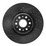 R1 Concepts 2017-2025 Buick Enclave Front Right Drilled & Slotted Black Brake Rotor