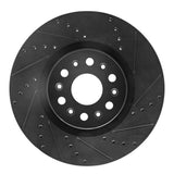 R1 Concepts 2017-2025 Buick Enclave Front Right Drilled & Slotted Black Brake Rotor