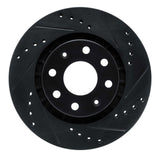 R1 Concepts 04-17 Chevrolet AVEO5 Front Right Drilled & Slotted Black Brake Rotor
