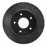 R1 Concepts 63-82 Chevrolet Corvette Front Left Drilled & Slotted Black Brake Rotor