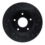 R1 Concepts 82-88 Chevrolet Camaro Rear Left Drilled & Slotted Black Brake Rotor by R1 Concepts RNC-633-47014L