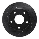 R1 Concepts 82-88 Chevrolet Camaro Rear Left Drilled & Slotted Black Brake Rotor by R1 Concepts RNC-633-47014L