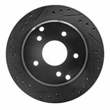 R1 Concepts 84-87 Chevrolet Corvette Rear Left Drilled & Slotted Black Brake Rotor by R1 Concepts RNC-633-47016L