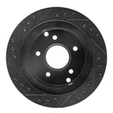 R1 Concepts 84-87 Chevrolet Corvette Rear Right Drilled & Slotted Black Brake Rotor by R1 Concepts RNC-633-47016R
