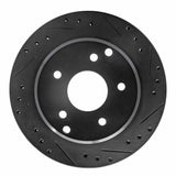 R1 Concepts 84-87 Chevrolet Corvette Rear Right Drilled & Slotted Black Brake Rotor by R1 Concepts RNC-633-47016R
