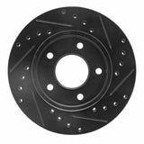 R1 Concepts 88-96 Buick Regal Front Left Drilled & Slotted Black Brake Rotor