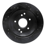 R1 Concepts 88-96 Chevrolet Corvette Rear Left Drilled & Slotted Black Brake Rotor
