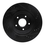 R1 Concepts 88-96 Chevrolet Corvette Right Front Drilled & Slotted Black Brake Rotor