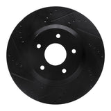 R1 Concepts 88-96 Chevrolet Corvette Right Front Drilled & Slotted Black Brake Rotor