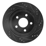 R1 Concepts 1993-1997 Chevrolet Camaro Rear Left Drilled & Slotted Black Brake Rotor by R1 Concepts RNC-633-47025L