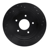 R1 Concepts 94-96 Chevrolet COMMERCIAL CHASSIS Rear Left Drilled & Slotted Black Brake Rotor by R1 Concepts RNC-633-47027L