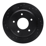 R1 Concepts 94-96 Chevrolet COMMERCIAL CHASSIS Rear Left Drilled & Slotted Black Brake Rotor by R1 Concepts RNC-633-47027L