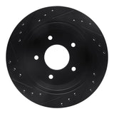 R1 Concepts 94-96 Chevrolet Impala Rear Right Drilled & Slotted Black Brake Rotor by R1 Concepts RNC-633-47027R