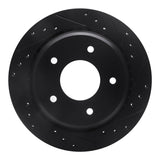 R1 Concepts 94-96 Chevrolet Impala Rear Right Drilled & Slotted Black Brake Rotor by R1 Concepts RNC-633-47027R