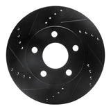 R1 Concepts 97-05 Chevrolet Classic Front Left Drilled & Slotted Black Brake Rotor by R1 Concepts RNC-633-47028L