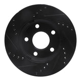 R1 Concepts 97-05 Chevrolet Classic Front Right Drilled & Slotted Black Brake Rotor by R1 Concepts RNC-633-47028R