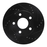 R1 Concepts 97-05 Chevrolet Classic Front Right Drilled & Slotted Black Brake Rotor by R1 Concepts RNC-633-47028R