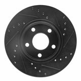 R1 Concepts 04-08 Chevrolet Malibu Front Left Drilled & Slotted Black Brake Rotor by R1 Concepts RNC-633-47031L