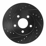 R1 Concepts 04-08 Chevrolet Malibu Front Left Drilled & Slotted Black Brake Rotor by R1 Concepts RNC-633-47031L