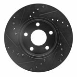R1 Concepts 04-08 Chevrolet Malibu Front Right Drilled & Slotted Black Brake Rotor by R1 Concepts RNC-633-47031R