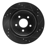 R1 Concepts 08-10 Chevrolet Cobalt Rear Left Drilled & Slotted Black Brake Rotor by R1 Concepts RNC-633-47038L