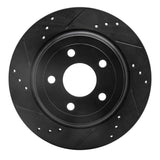 R1 Concepts 08-10 Chevrolet Cobalt Rear Left Drilled & Slotted Black Brake Rotor by R1 Concepts RNC-633-47038L