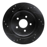 R1 Concepts 08-10 Chevrolet Cobalt Rear Right Drilled & Slotted Black Brake Rotor by R1 Concepts RNC-633-47038R