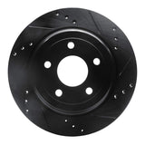 R1 Concepts 08-10 Chevrolet Cobalt Rear Right Drilled & Slotted Black Brake Rotor by R1 Concepts RNC-633-47038R