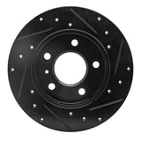 R1 Concepts 04-16 Buick Allure Rear Left Drilled & Slotted Black Brake Rotor