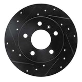 R1 Concepts 04-16 Buick Allure Rear Left Drilled & Slotted Black Brake Rotor
