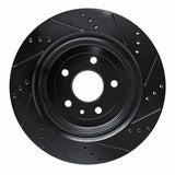 R1 Concepts 14-19 Chevrolet Corvette Rear Left Drilled & Slotted Black Brake Rotor by R1 Concepts RNC-633-47047L
